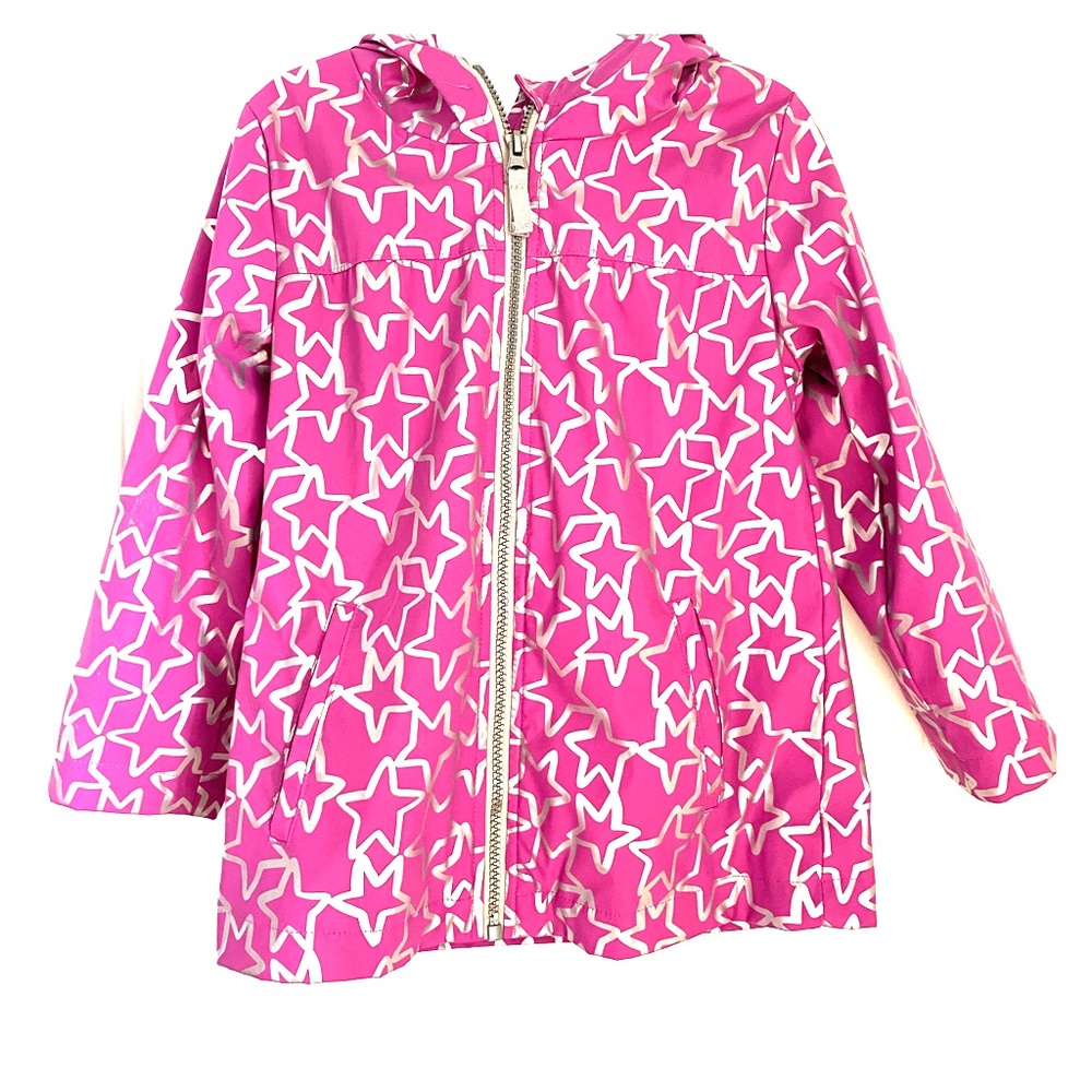 Toddler Girls 4T Purple and Silver Star Raincoat!